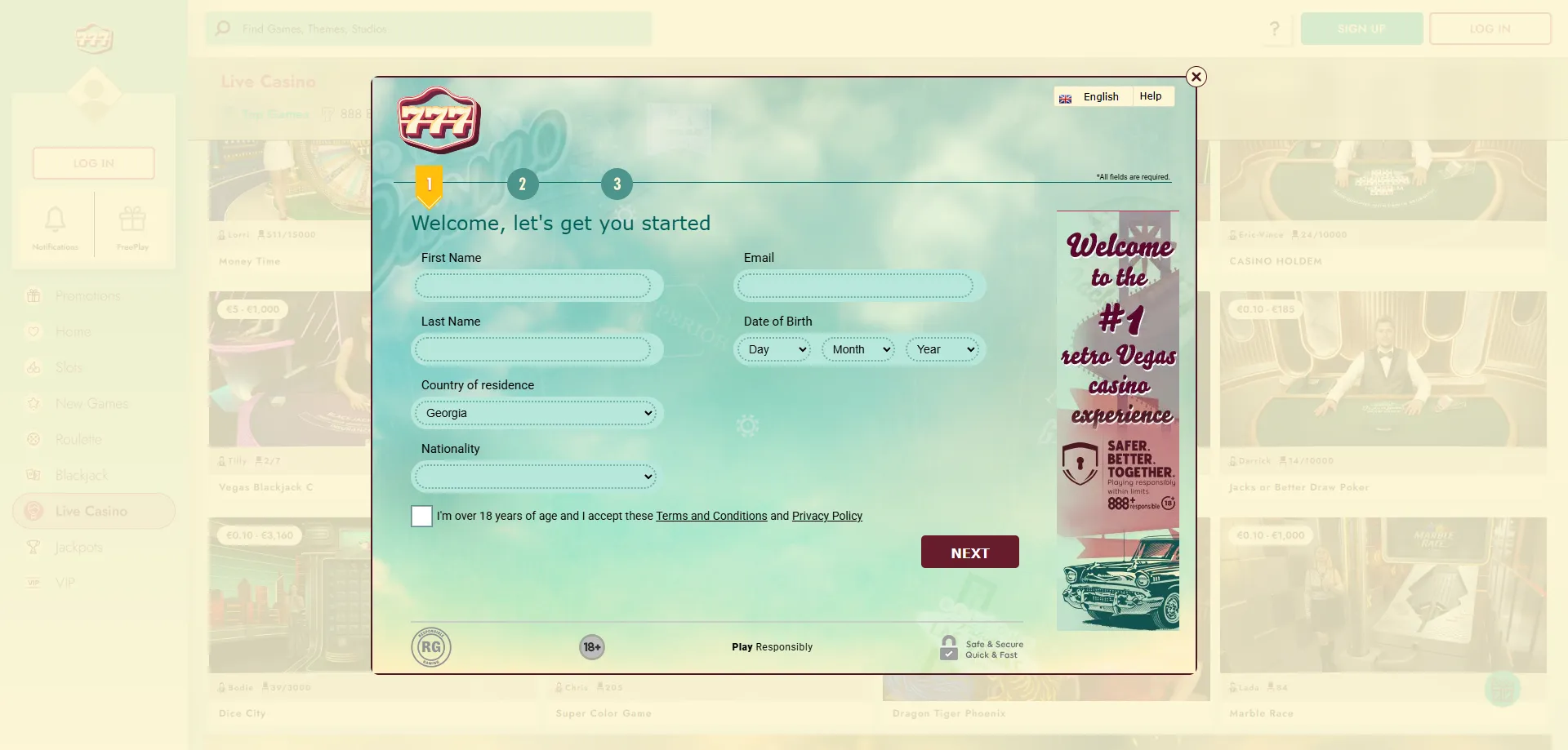 How to register and play at 777 Casino step by step