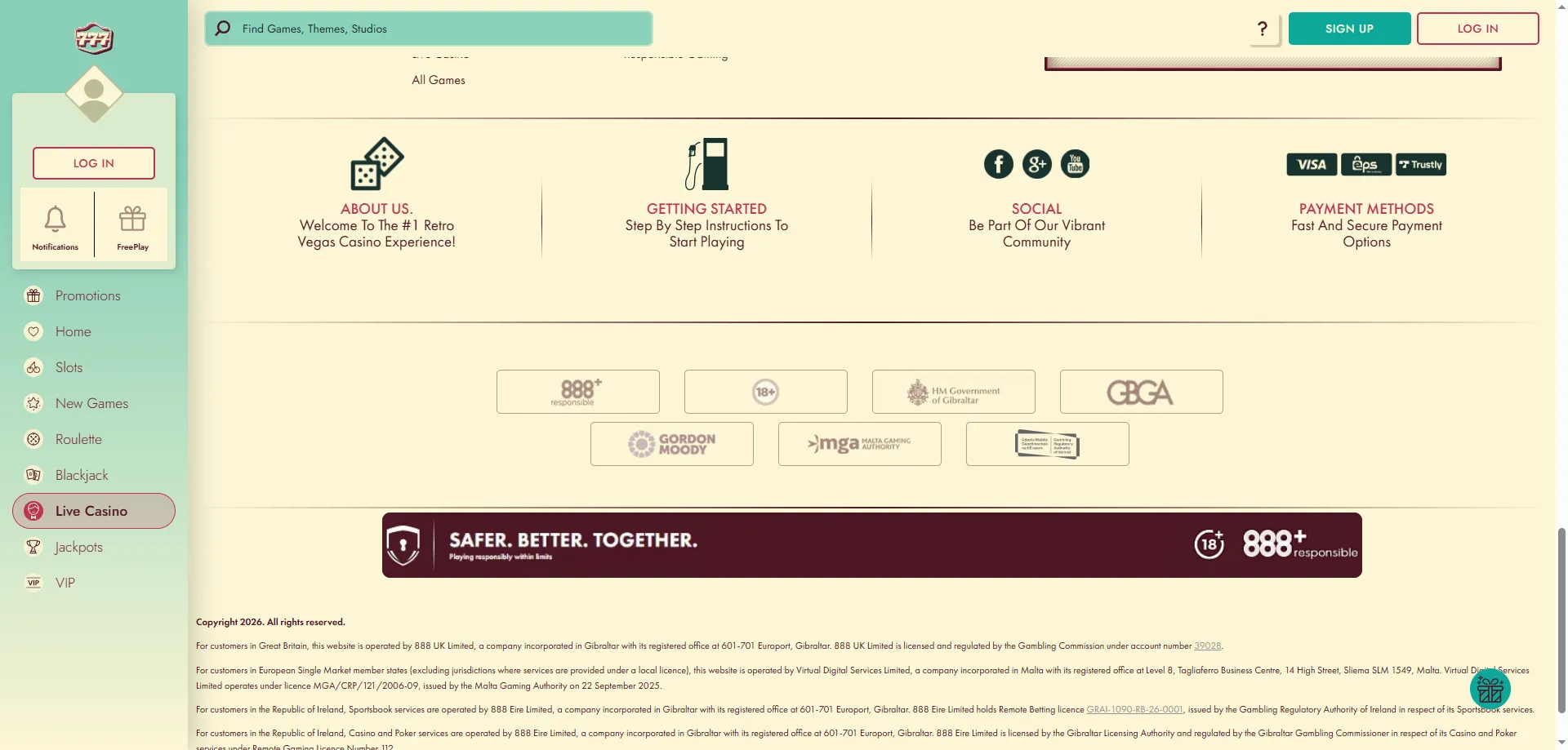 777 Casino secure deposit and withdrawal payment methods