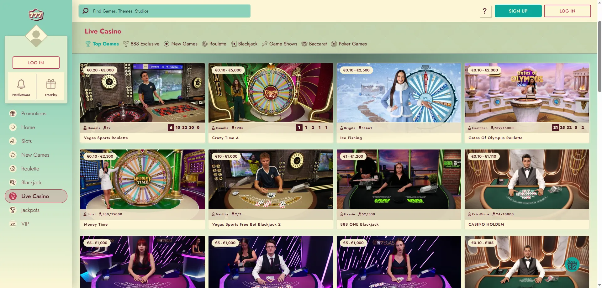 777 Casino live dealer games — roulette, blackjack and baccarat tables